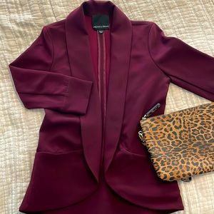 Beautiful Burgundy/Plum Open Front Blazer